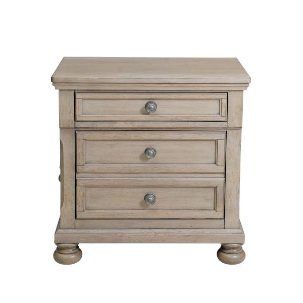 Bethel Wire Brushed Gray Nightstand Hot on Sale