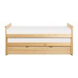 Bartly Pine Twin Twin Bed with Twin Trundle Discount