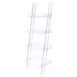 Amaturo Clear 4-Shelf Ladder Bookcase Hot on Sale