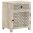 August White Washed 1-Door Accent Cabinet For Discount