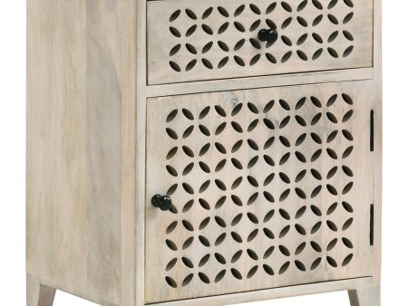 August White Washed 1-Door Accent Cabinet For Discount