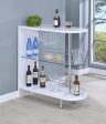 Adolfo Glossy White Clear 3-Tier Bar Table Supply