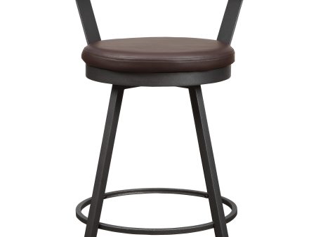 Appert Brown Dark Gray Swivel Pub Height Chair, Set of 2 Cheap