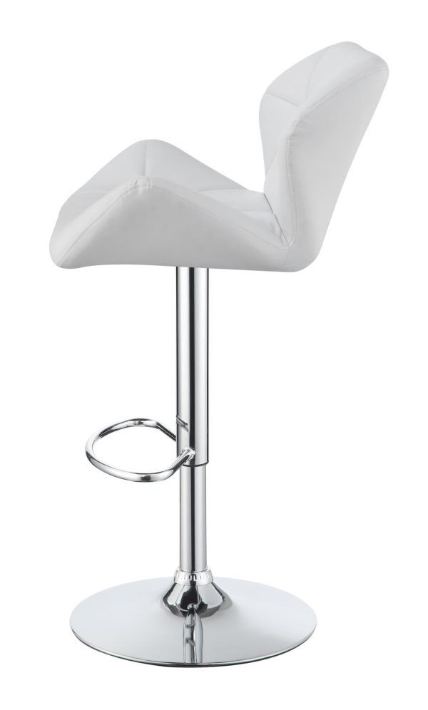 Berrington Chrome White Adjustable Bar Stools, Set of 2 Online