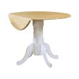 Allison Natural Brown White Drop Leaf Round Dining Table Online Hot Sale