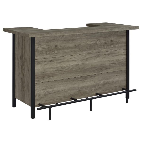 Bellemore Gray Driftwood Black Bar Unit with Footrest For Sale