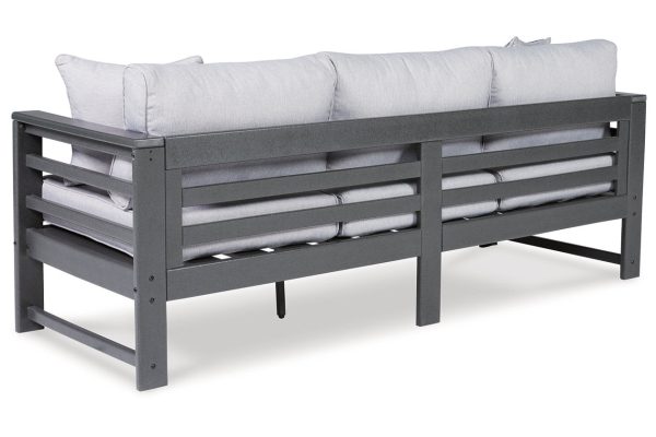 Amora Charcoal Gray Outdoor Sofa with Cushion For Discount