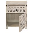 August White Washed 1-Door Accent Cabinet For Discount