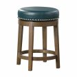 Westby Green Brown Round Swivel Counter Height Stool, Set of 2 Supply