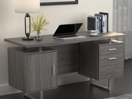 Lawtey Weathered Gray Floating Top Office Desk Hot on Sale