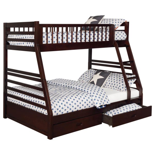 Ashton Cappuccino Twin over Full 2-Drawer Bunk Bed Sale