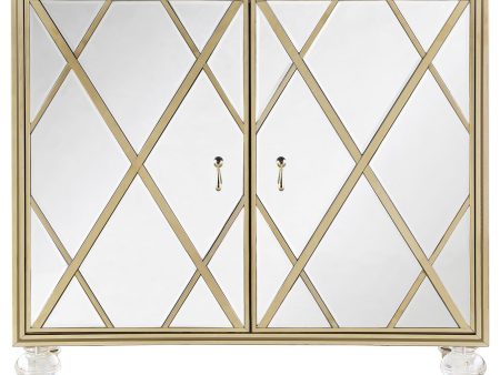 Astilbe Mirror Champagne 2-Door Accent Cabinet Sale