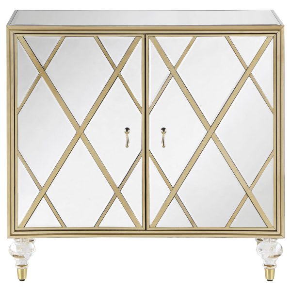 Astilbe Mirror Champagne 2-Door Accent Cabinet Sale