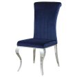 Betty Ink Blue Chrome Upholstered Side Chairs, Set of 4 Online