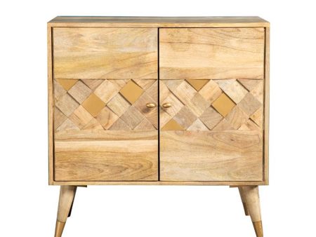 Alyssum Natural Checkered Pattern 2-Door Accent Cabinet on Sale