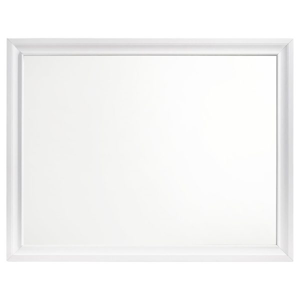 Barzini White Rectangle Dresser Mirror For Discount