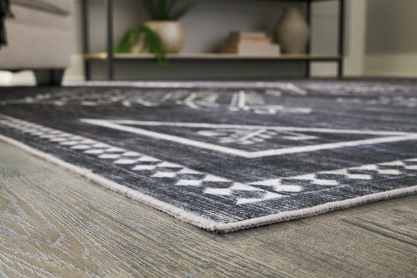 Arloman Black Cream Gray 5  x 7  Rug on Sale