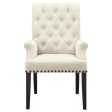 Alana Beige Smokey Black Upholstered Arm Chair Online now