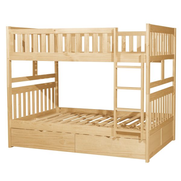 Bartly Pine Full Full Bunk Bed with Storage Boxes Online Sale