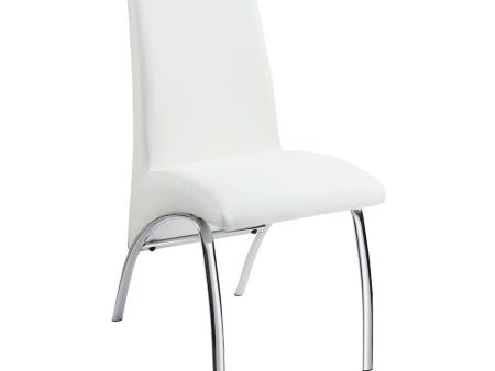 Bishop White Chrome Upholstered Side Chairs, Set of 2 on Sale