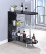 Adolfo Glossy Black Clear 3-Tier Bar Table Fashion