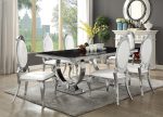 Antoine Chrome Black Rectangular Dining Table For Discount