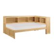 Bartly Pine Twin Bookcase Corner Bed Sale