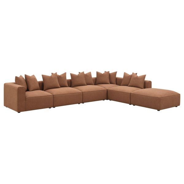 Jennifer 6-Piece Upholstered Modular Sectional Terracotta Supply