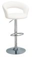 Barraza White Chrome 29  Adjustable Height Bar Stool Fashion