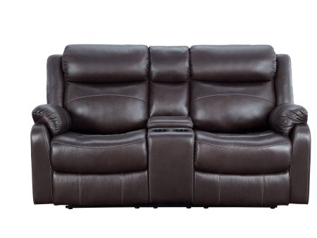 Yerba Brown Microfiber Double Lay Flat Reclining Loveseat For Sale