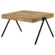 Avery Natural Black Rectangular Coffee Table with Metal Legs Fashion