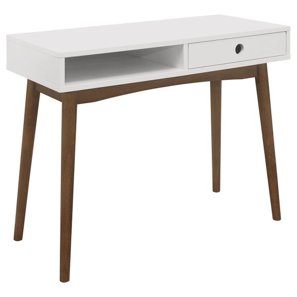 Bradenton White Walnut 1-Drawer Writing Desk Fashion