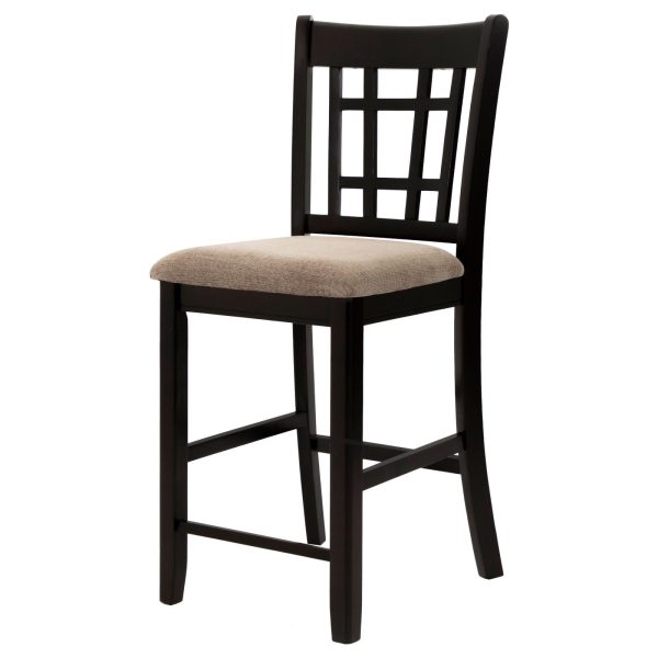 Lavon Tan Espresso Lattice Back Counter Stools, Set of 2 Discount