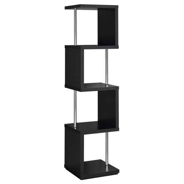 Baxter Black Chrome 4-Shelf Bookcase Discount