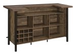 Bellemore Rustic Oak Rectangular Storage Bar Unit on Sale