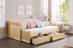 Bartly Pine Twin Twin Bed with Storage Boxes For Cheap