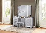 Allura Silver Vanity Dresser with Mirror on Sale