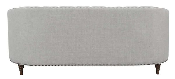 Avonlea Sloped Arm Upholstered Sofa Trim Gray For Sale