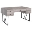 Analiese Gray Driftwood 4-Drawer Writing Desk For Sale