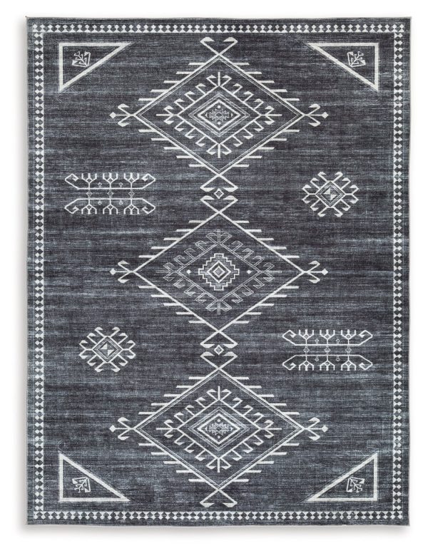 Arloman Black Cream Gray 5  x 7  Rug on Sale