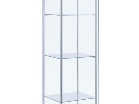 Bellatrix White Clear Rectangular 4-Shelf Curio Cabinet Supply