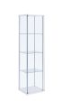 Bellatrix White Clear Rectangular 4-Shelf Curio Cabinet Supply