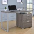 Brennan Weathered Gray 3-Drawer Office Desk Fashion