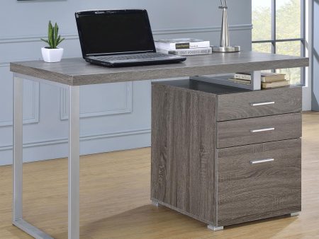 Brennan Weathered Gray 3-Drawer Office Desk Fashion