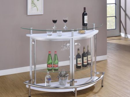 Amarillo White Chrome 2-Tier Bar Unit on Sale