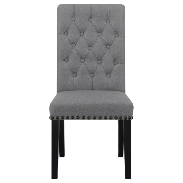 Alana Upholstered Tufted Side Chairs with Nailhead Trim, Set of 2 For Discount