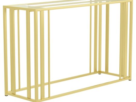 Adri Metal Frame Sofa Table Matte Brass on Sale