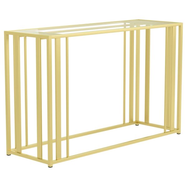 Adri Metal Frame Sofa Table Matte Brass on Sale