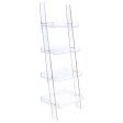 Amaturo Clear 4-Shelf Ladder Bookcase Hot on Sale