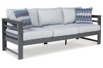 Amora Charcoal Gray Outdoor Sofa with Cushion For Discount